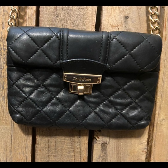 Calvin Klein Quilted Black Leather Crossbody - Picture 6 of 12